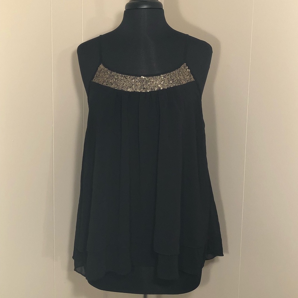 Black and Gold sequin top